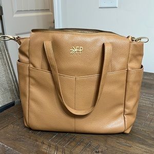 Freshly Picked camel colored tote (diaper bag).